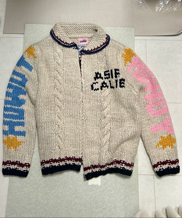 ASIF CALIE ■ COWGIRL TEDDY ZIPUP KNIT MUSINSA | ASIF CALIE COWGIRL TEDDY ZIPUP KNIT IVORY