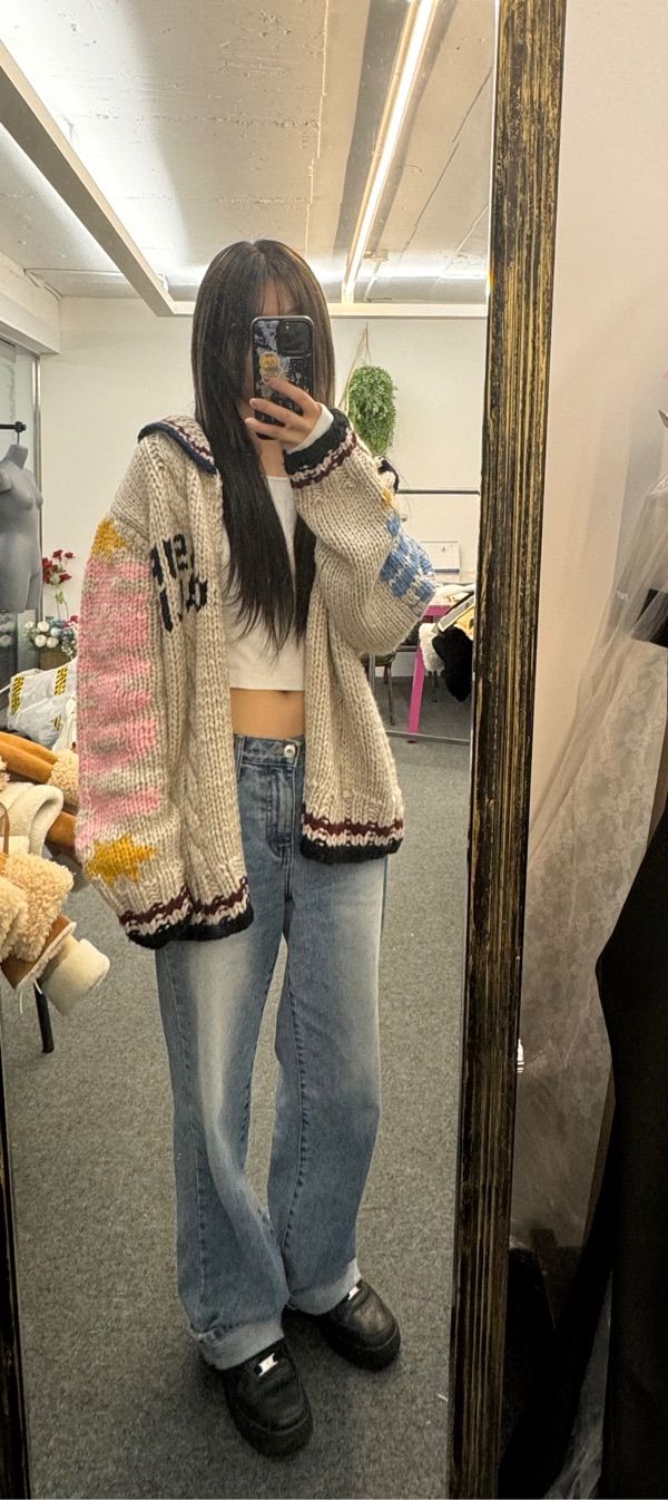 MUSINSA | ASIF CALIE COWGIRL TEDDY ZIPUP KNIT IVORY