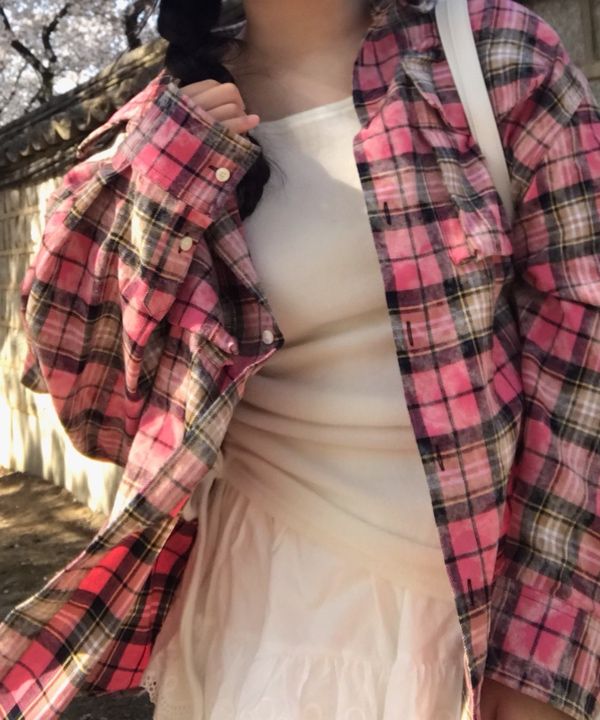 【MODERNIF】Liette overfit check shirt Easy Shirt - Linen Cotton Check | Naked & Famous Denim