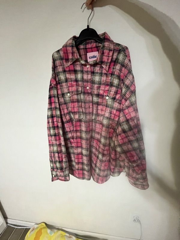 MUSINSA | ASIF CALIE DIRTYWASHING OVERFIT CHECK SHIRT PINK