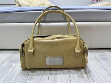 MUSINSA | MATIN KIM VINTAGE LEATHER BOSTON BAG IN OLIVE