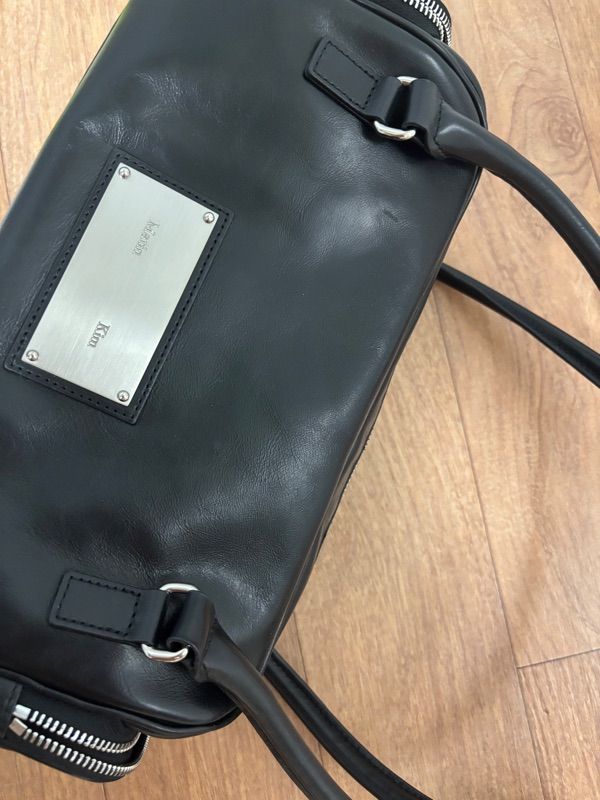 MUSINSA公式 | MATIN KIM VINTAGE LEATHER BOSTON BAG IN BLACK