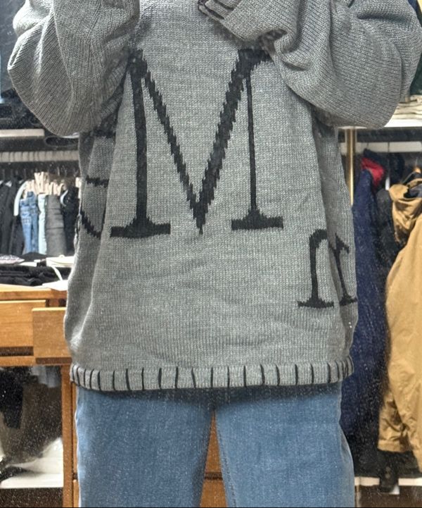 トップス MATIN KIM BIG LOGO STITCH KNIT PULLOVER MUSINSA | MATIN KIM MATIN BIG LOGO STITCH KNIT PULLOVER IN GRAY