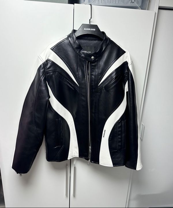 MUSINSA | BADBLOOD Duncan Leather Racer Jacket - Black