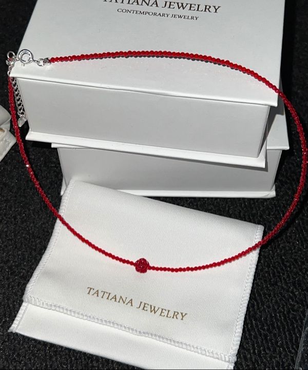 MUSINSA | TATIANA (Silver 925) Dorothy Rose Bead Necklace NZ2126