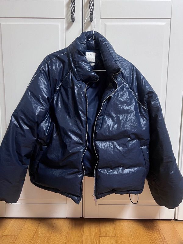 MUSINSA | MATIN KIM MATIN LOGO COATING DOWN JUMPER IN NAVY