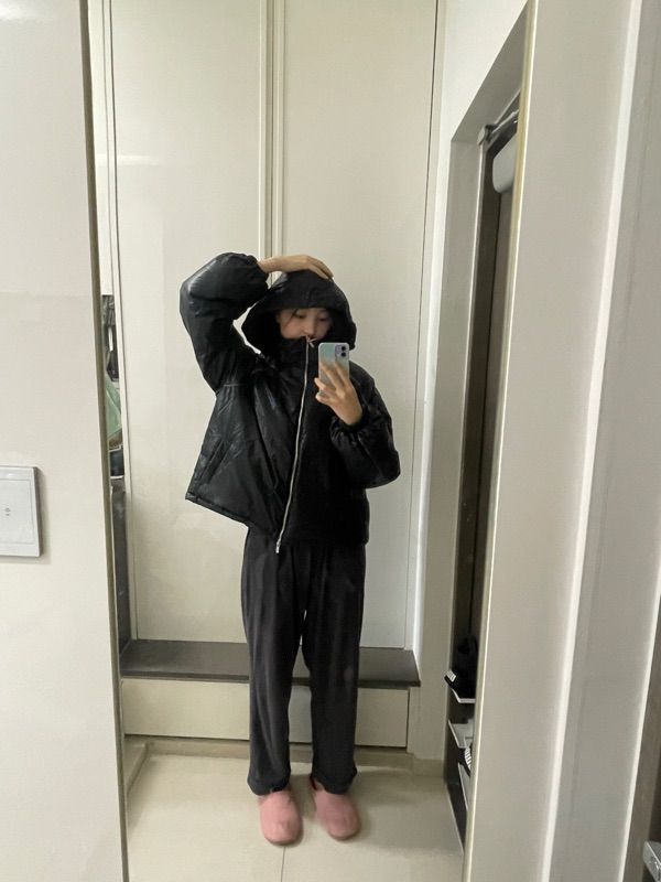 MUSINSA | MATIN KIM MATIN LOGO COATING DOWN JUMPER IN CHARCOAL