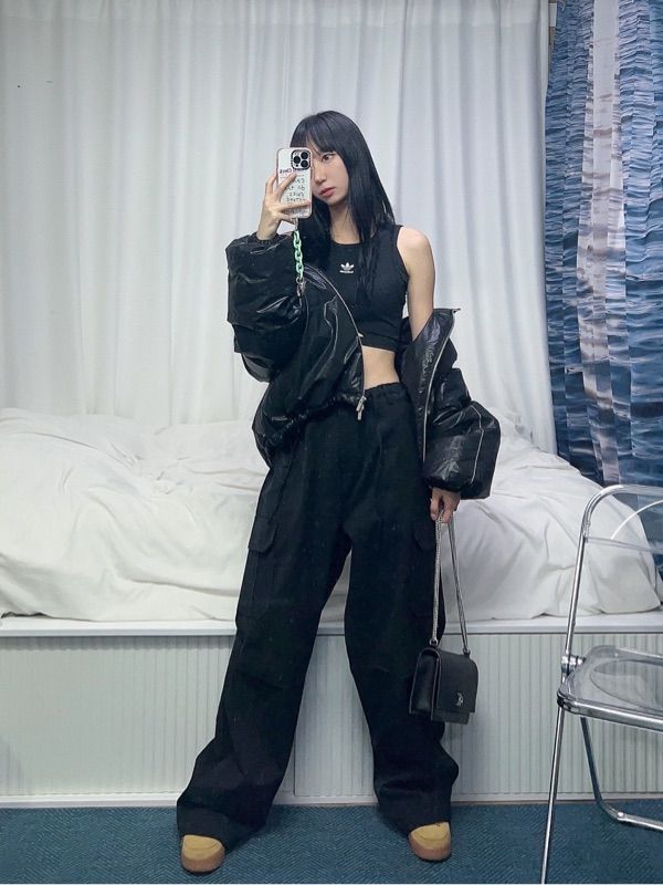 MUSINSA | MATIN KIM MATIN LOGO COATING DOWN JUMPER IN BLACK