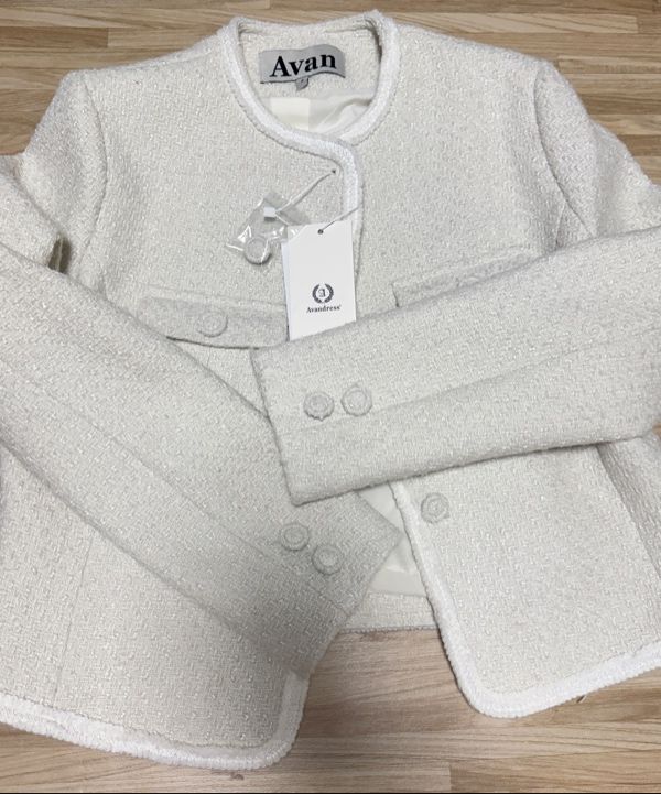 ジャケット AVANDRESS Sara Round Tweed Jacket IVORY MUSINSA公式 | AVANDRESS Sara Round Tweed Jacket IVORY