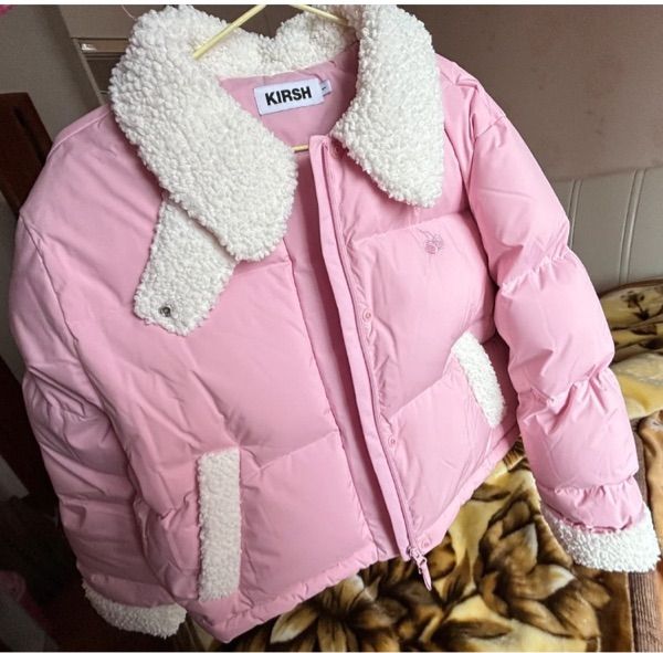 MUSINSA | KIRSH Cherry Fur Short Down Jumper [Pink]