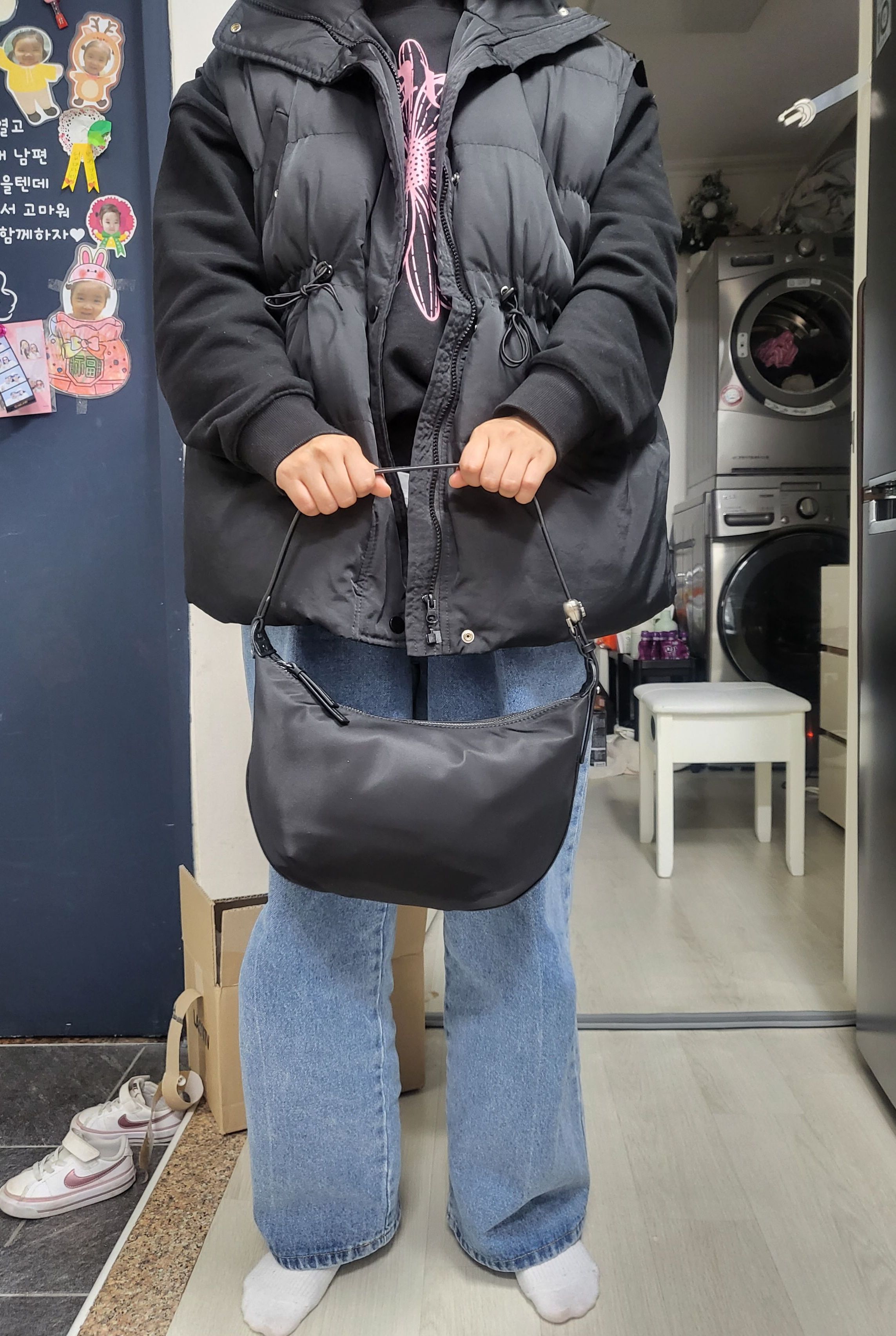 MUSINSA公式 | Archivépke Luv moon bag(Nylon black)_OVBAX25102BLK