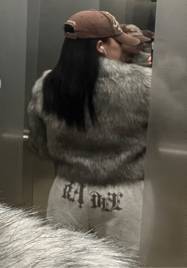 MUSINSA | BADEE Flecked Ash Fur Jacket Gray