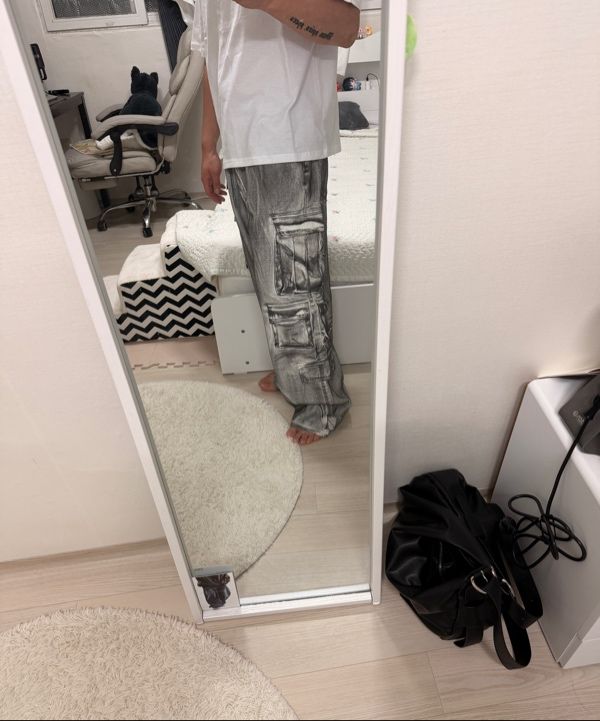 MUSINSA | NOT4NERD Dirty Wash Multi Cargo Denim Pants - White