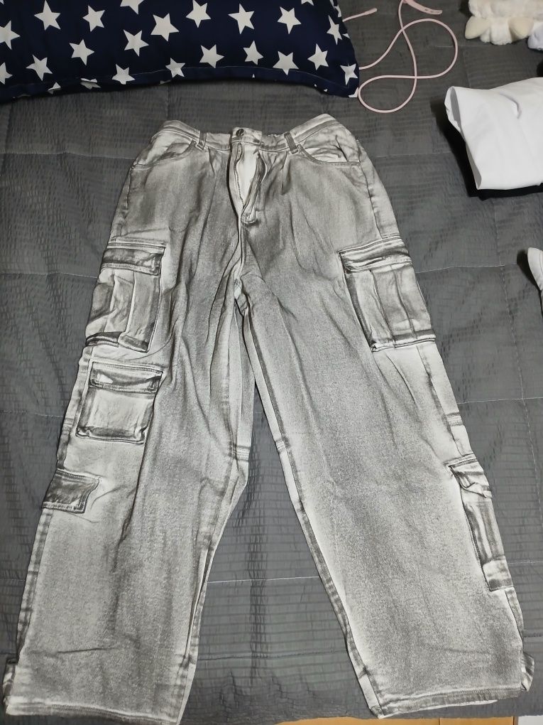 MUSINSA | NOT4NERD Dirty Wash Multi Cargo Denim Pants - White