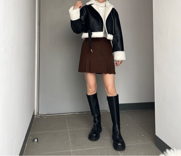 フリースジャケット WOMEN Crack Crop Dumble Mustang Fleece Jacket Black_White MUSINSA | KOLEAT [Belt detachable] WOMEN Crack Crop Dumble