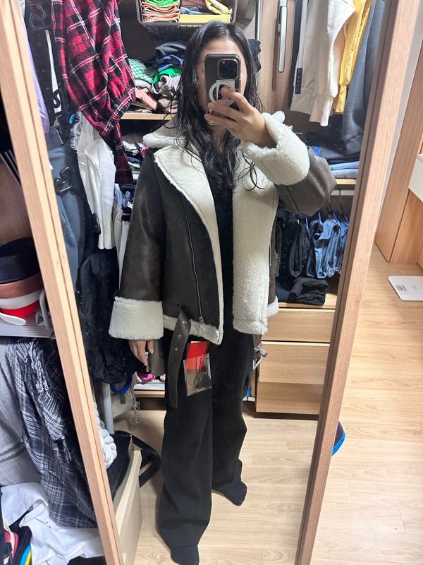 フリースジャケット WOMEN Crack Crop Dumble Mustang Fleece Jacket Black_White MUSINSA | KOLEAT [Belt detachable] WOMEN Crack Crop Dumble