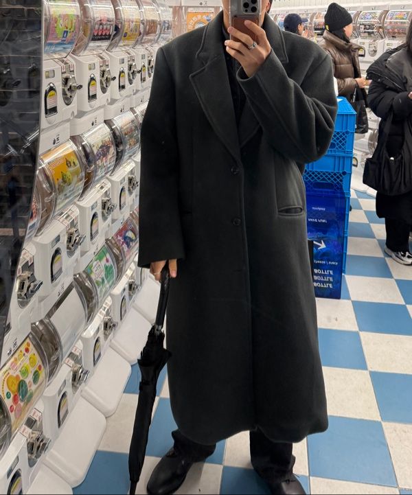 MUSINSA公式 | YOUTH Chesterfield Coat - Charcoal Gray