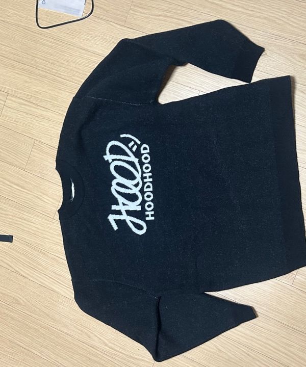 MUSINSA | HOODHOOD Signature logo knit ivory