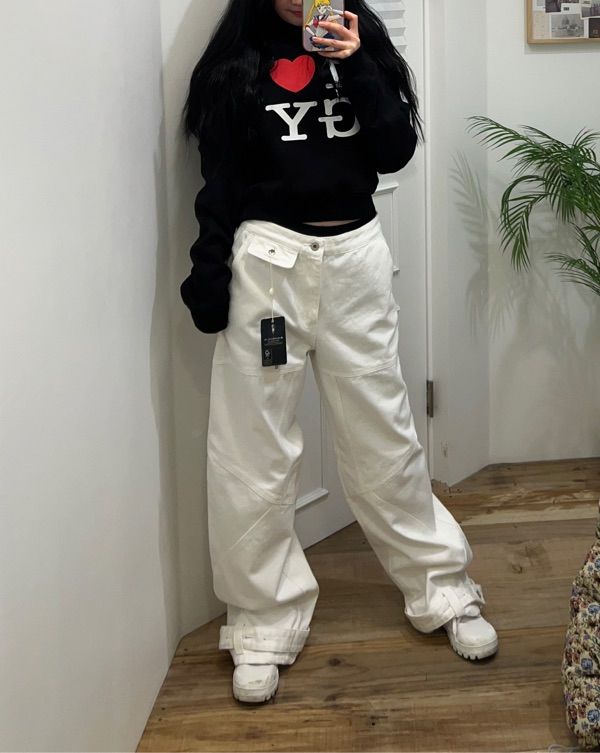 【Glowny】BONES DENIM PANTS GLOWNY Bones Denim Pants - Khaki Brown | International Store