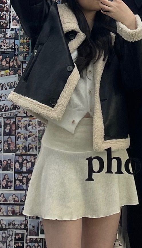 MUSINSA公式 | PLACE STUDIO Leather Overfit Fleece Button Mustang