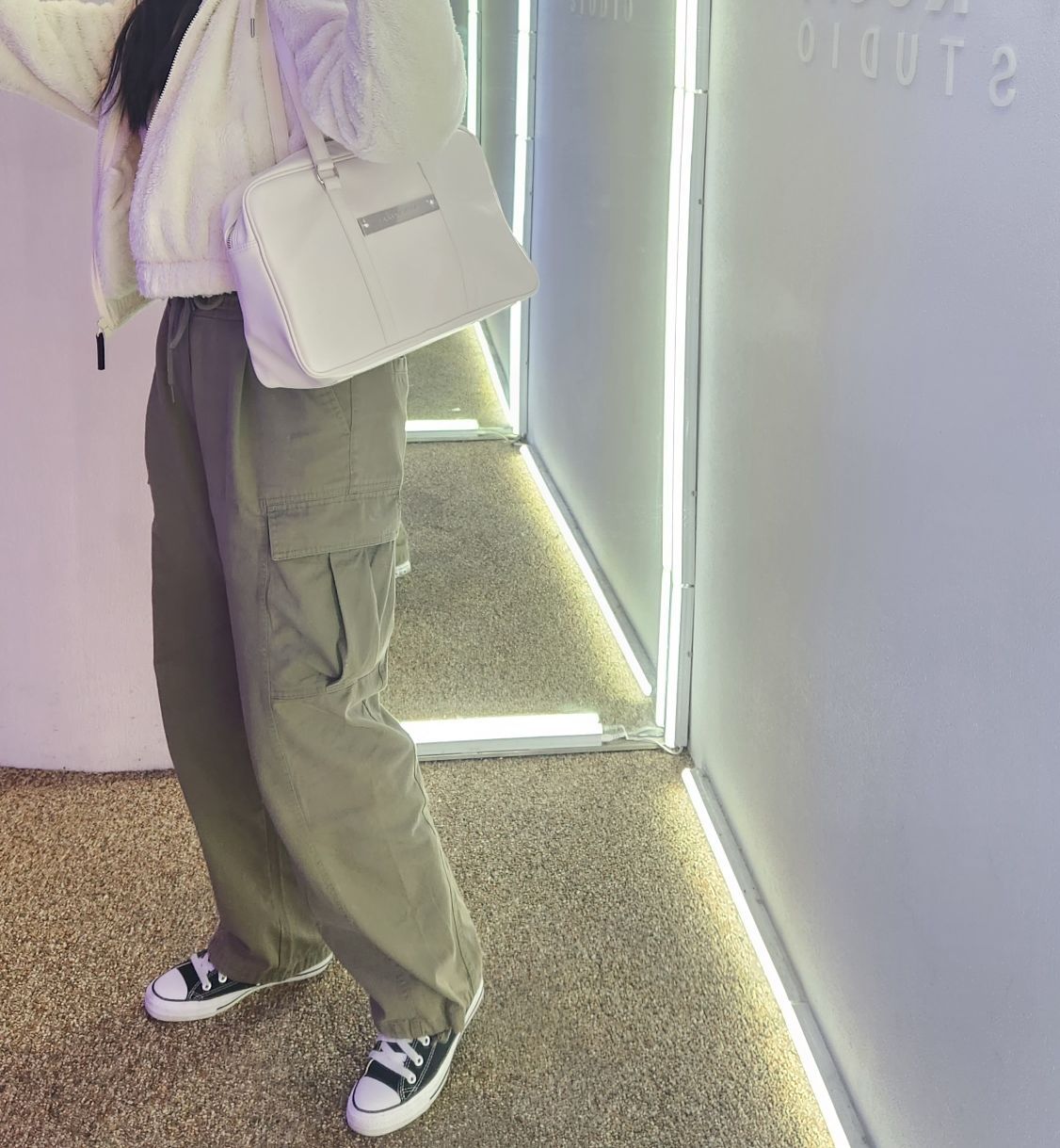 MUSINSA | NICK&NICOLE CRYSTAL LEATHER BOSTON BAG_SILVER