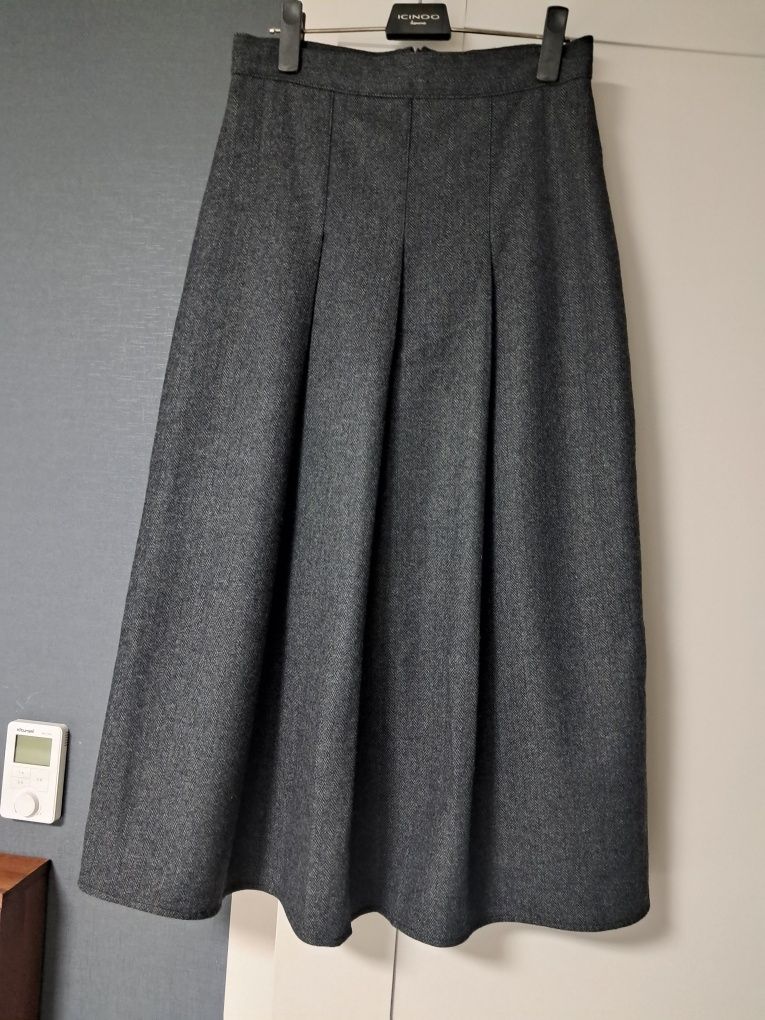 スカート KOLEAT Wool herringbone pleated long skirt charcoal gray win MUSINSA | KOLEAT Wool herringbone pleated long skirt