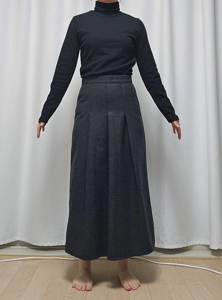 スカート KOLEAT Wool herringbone pleated long skirt charcoal gray win MUSINSA | KOLEAT Wool herringbone pleated long skirt