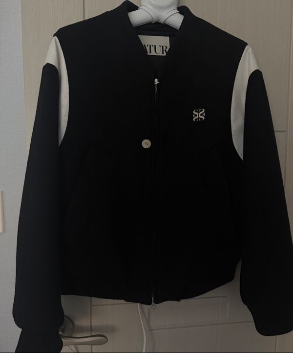 ジャケット・アウター SATUR PERCY COLLARLESS VARSITY JACKET MUSINSA | SATUR Percy collarless varsity jacket charcoal gray
