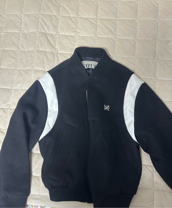 ジャケット・アウター SATUR PERCY COLLARLESS VARSITY JACKET MUSINSA | SATUR Percy Collarless Varsity Jacket Classic Black