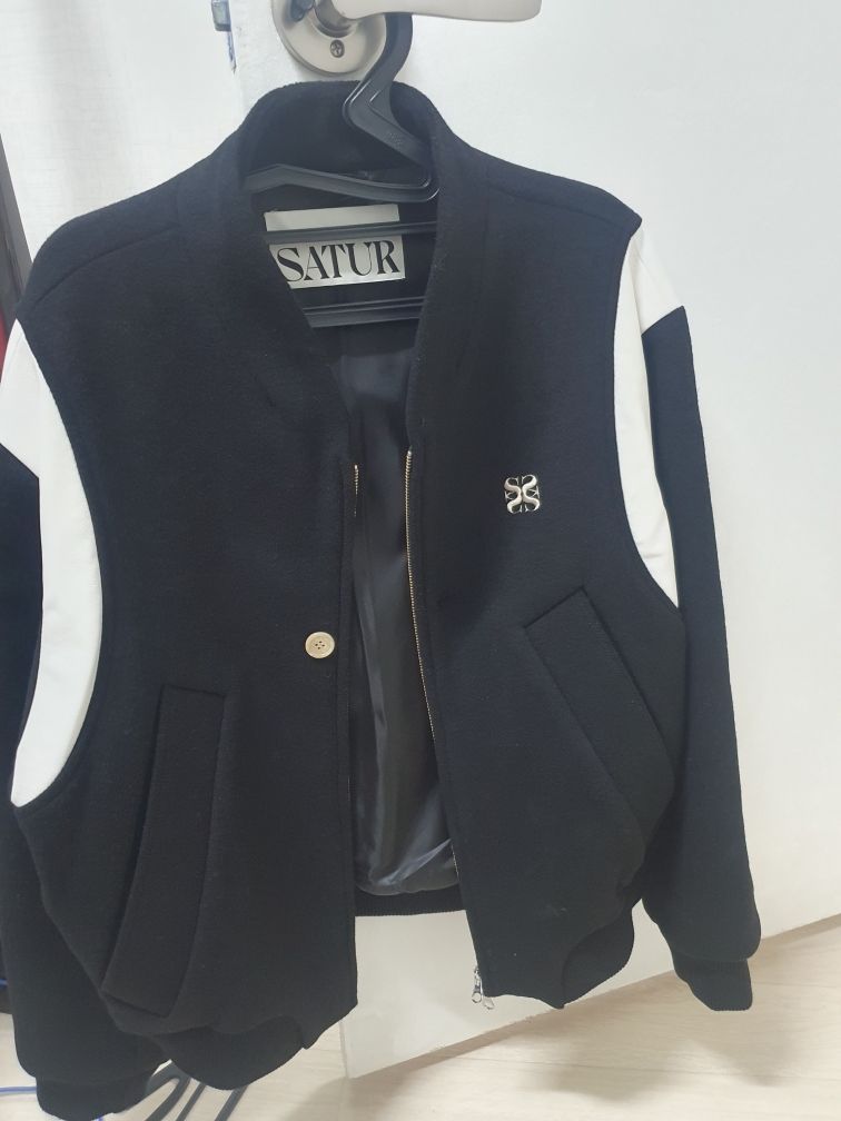ジャケット・アウター SATUR PERCY COLLARLESS VARSITY JACKET MUSINSA | SATUR Percy Collarless Varsity Jacket Classic Black