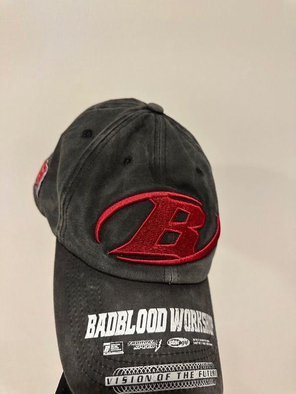 MUSINSA | BADBLOOD F1 Old Effect Ball Cap - Black