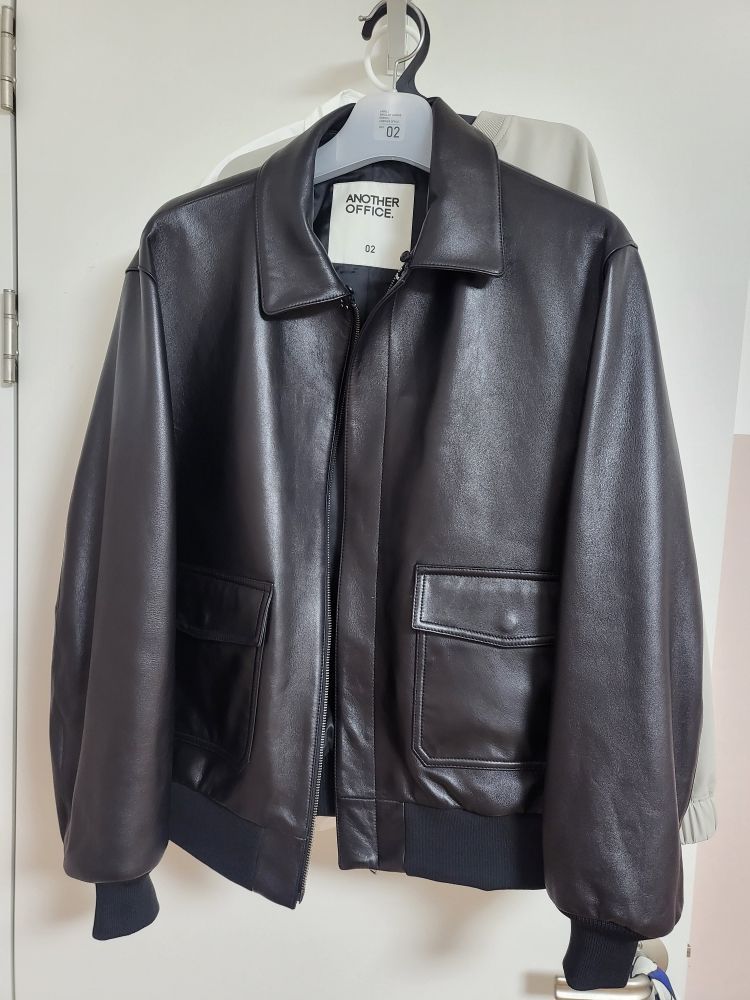 MUSINSA | ANOTHER OFFICE Lambskin A2 Flight Jacket (Nappa-Black)