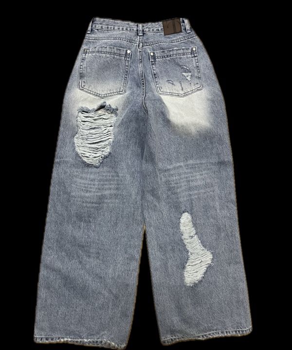 MUSINSA | TREEMINGBIRD Scratch Damage Denim Pants [ Blue ]