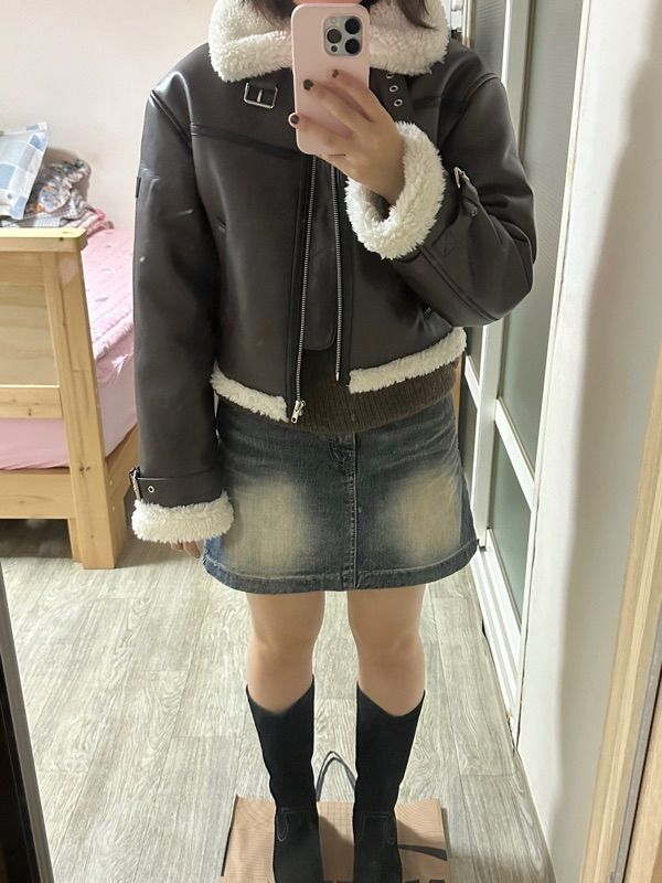 ☆【LEATHERY】☆Oblique overfit leather mustang jacke.t☆ MUSINSA | LEATHERY Oblique overfit leather mustang jacket