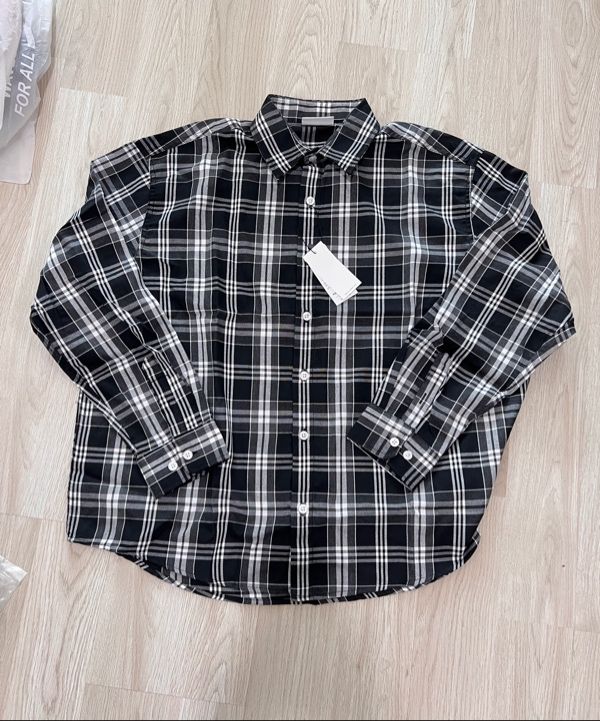 MUSINSA | TRILLION Two Pocket Ombre Check Shirt (BLUE)