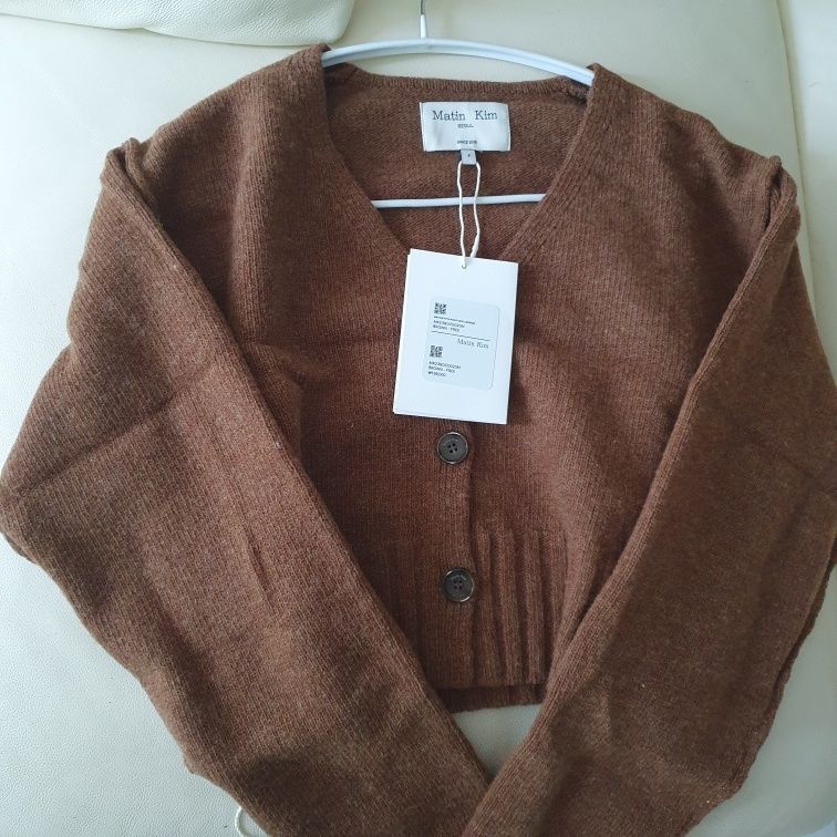 MUSINSA公式 | MATIN KIM MATIN STITCH POINT CROP CARDIGAN IN