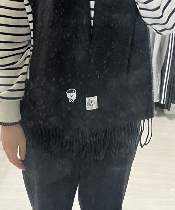 ★beyond closet★ New Parisian Dog Wappen Basic Muffler Navy MUSINSA | BEYOND CLOSET New Parisian Dog Wappen Basic