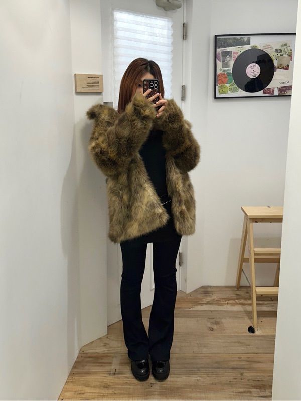 PARTIMENTO WOMEN コート MUSINSA公式 | PARTIMENTO WOMEN ヘアリー ハイネックファーコート_