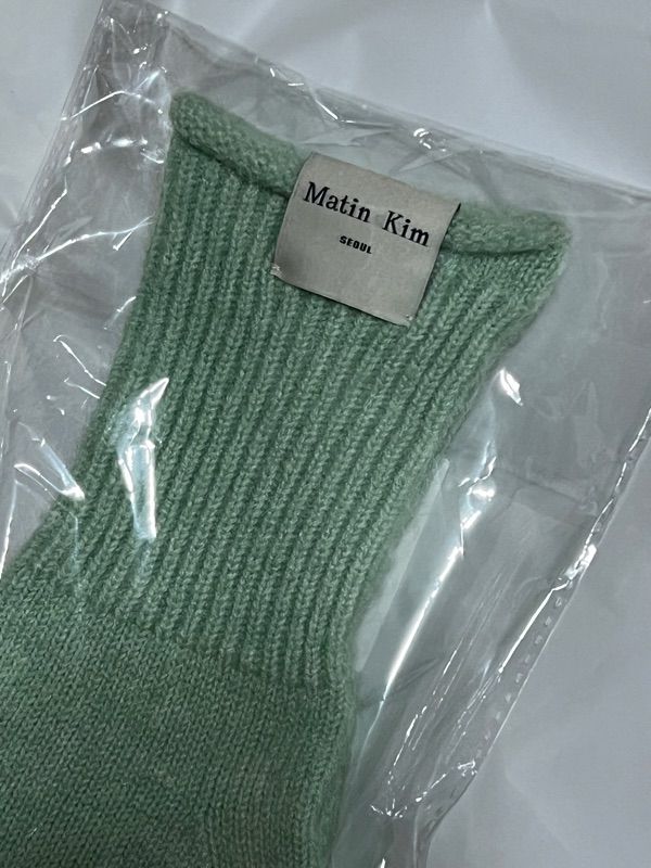 MUSINSA公式 | MATIN KIM FINGER HOLE KNIT GLOVES IN MINT
