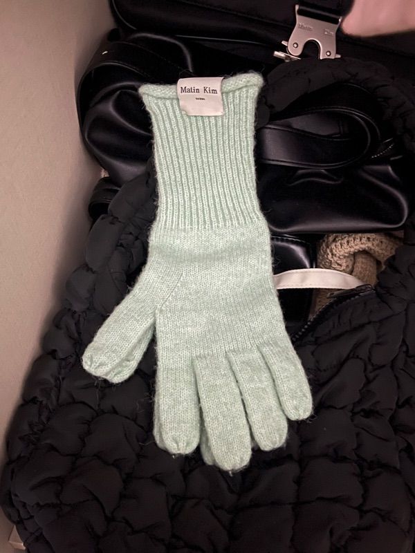 MUSINSA公式 | MATIN KIM FINGER HOLE KNIT GLOVES IN MINT