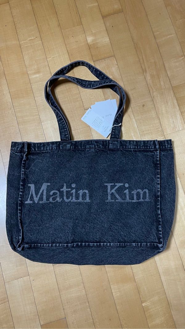 MUSINSA公式 | MATIN KIM MATIN WASHED DENIM TOTE BAG IN DARK GRAY