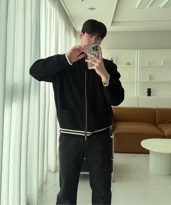 MUSINSA公式 | MATIN KIM SPELL POINT STRIPE WOOL BLENDED KNIT