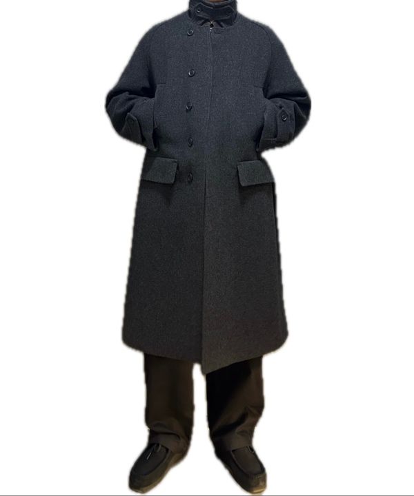MUSINSA | ANOTHER OFFICE Voyager Bold Balmacaan Coat (Black)