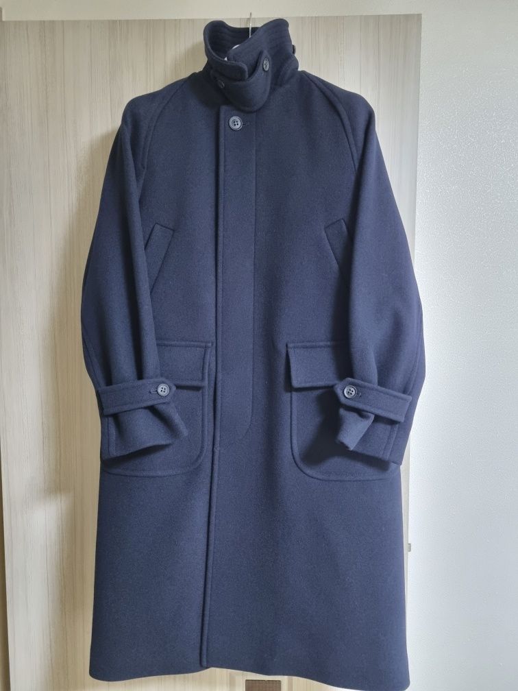 MUSINSA | ANOTHER OFFICE WOMEN w. Voyager Balmacaan Coat (Dark navy)