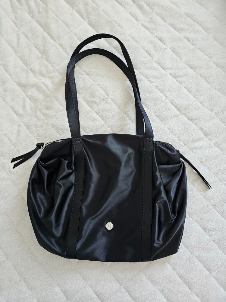 MUSINSA | HEEARI Aurora shirring duffle bag_black