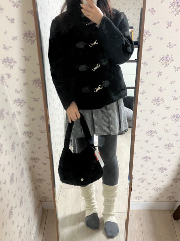 MUSINSA公式 | HEEARI Anju fur tote bag_brown