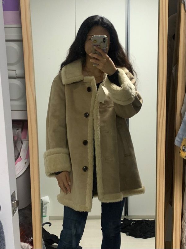 LINGSEOUL ■ suede mustang coat ムートン MUSINSA | LINGSEOUL suede mustang coat-black