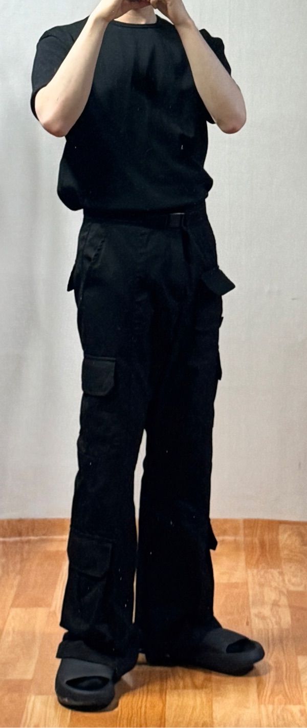 MUSINSA公式 | FLAREUP 5.cargo Flare Pants (FL-234_Black)
