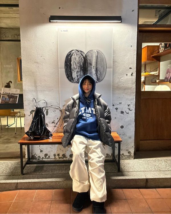 MUSINSA | LIKE THE MOST Soft LTMT Over Hoodie (Blue)