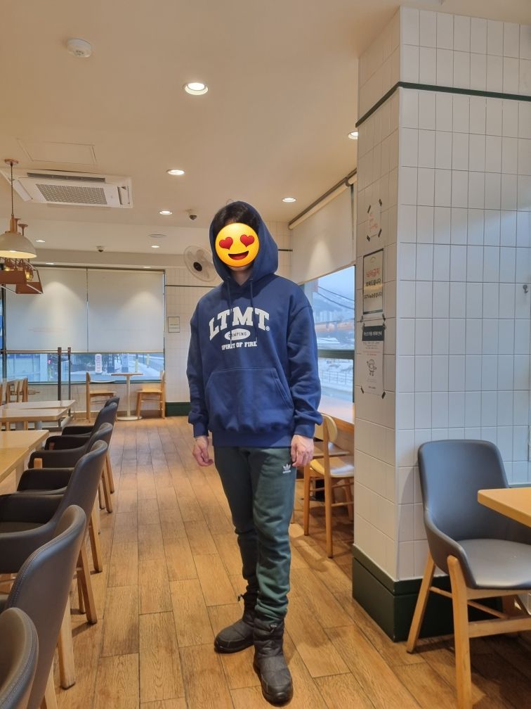 MUSINSA | LIKE THE MOST Soft LTMT Over Hoodie (Blue)
